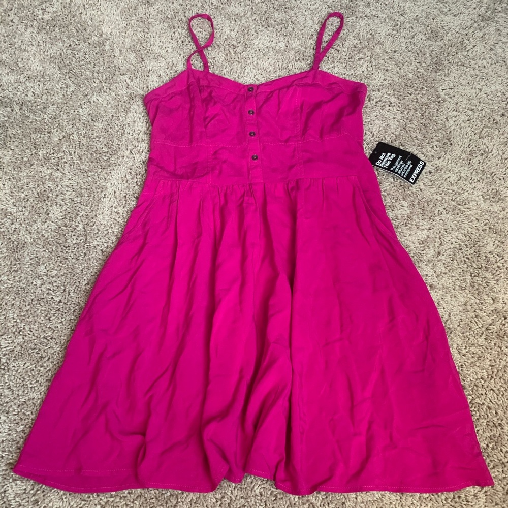 Express Pink Dress NWT size M buttons